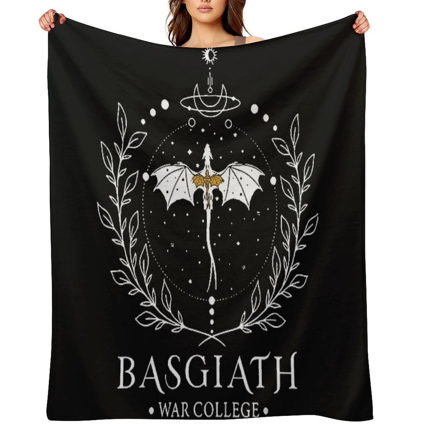 Fourth Wing Basgiath Two Sided Romantasy Dragons Yarros T-Shirt Throw Blanket