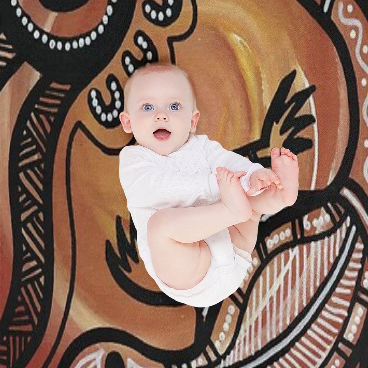 Authentic Aboriginal Art - Lizard Throw Blanket