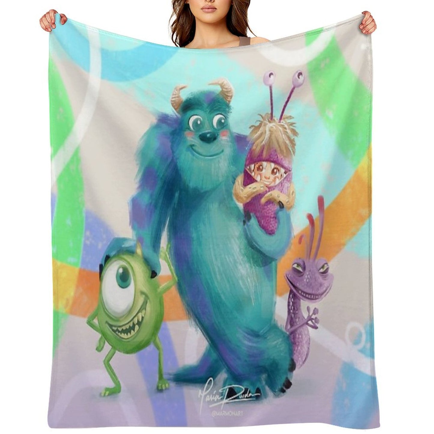 Monsters Inc Fanart Throw Blanket