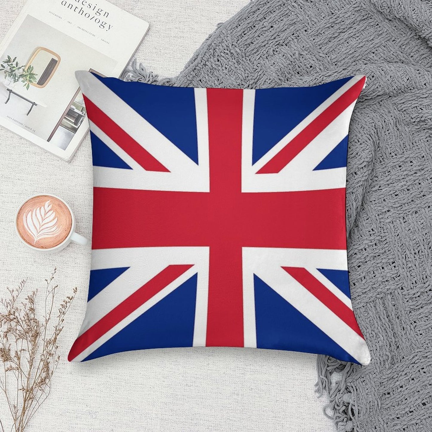 Union Jack Pillow Soft Washable Throw Pillow