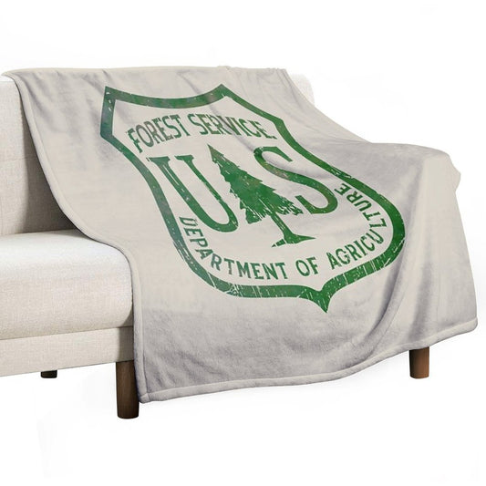 Forest Service Vintage Green Emblem Throw Blanket