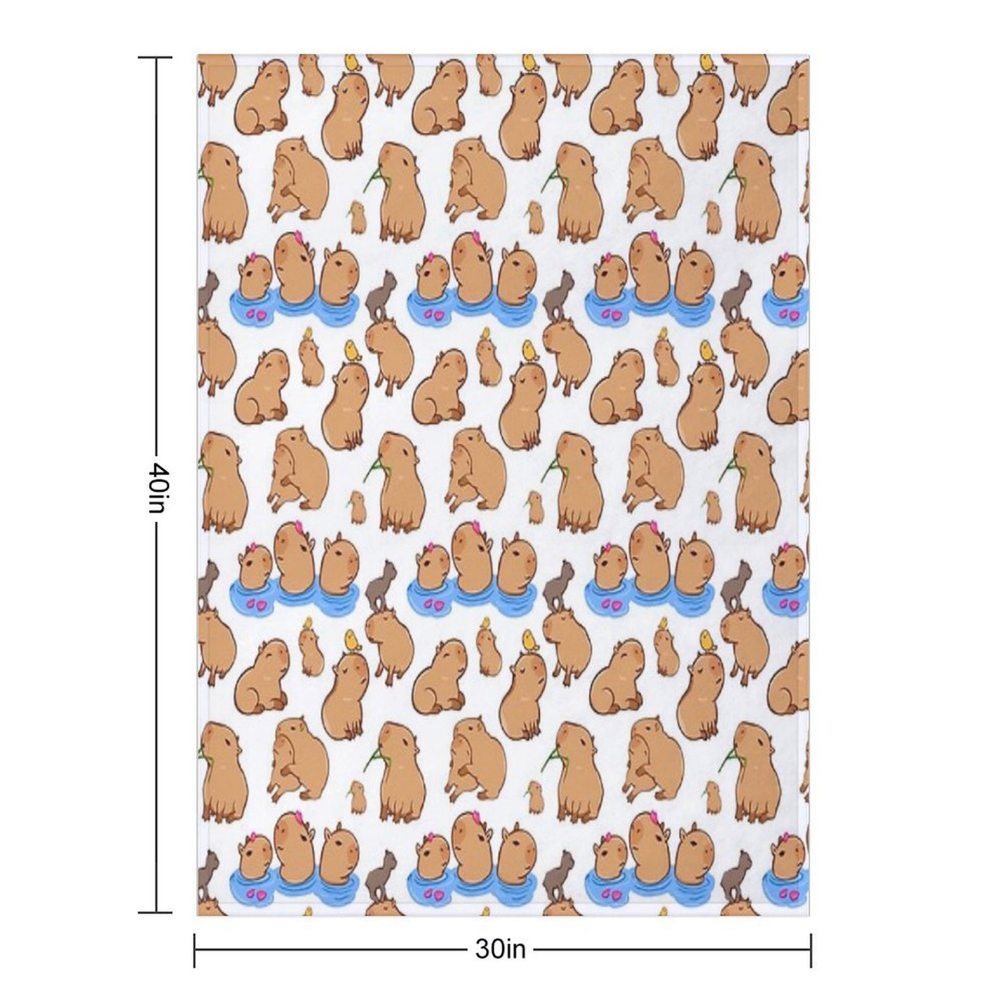 Capybara Pattern Throw Blanket