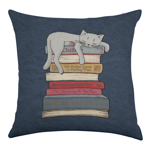 How to Chill Like A Cat Linen Throw Pillow Cover