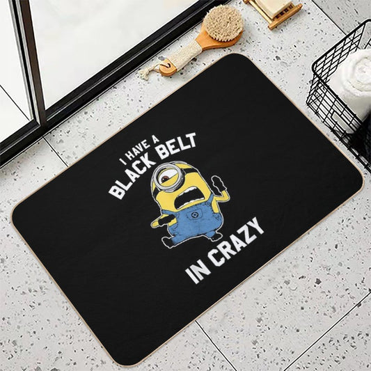 Despicable Me Minions Black Belt In Crazy Graphic Bath Mat