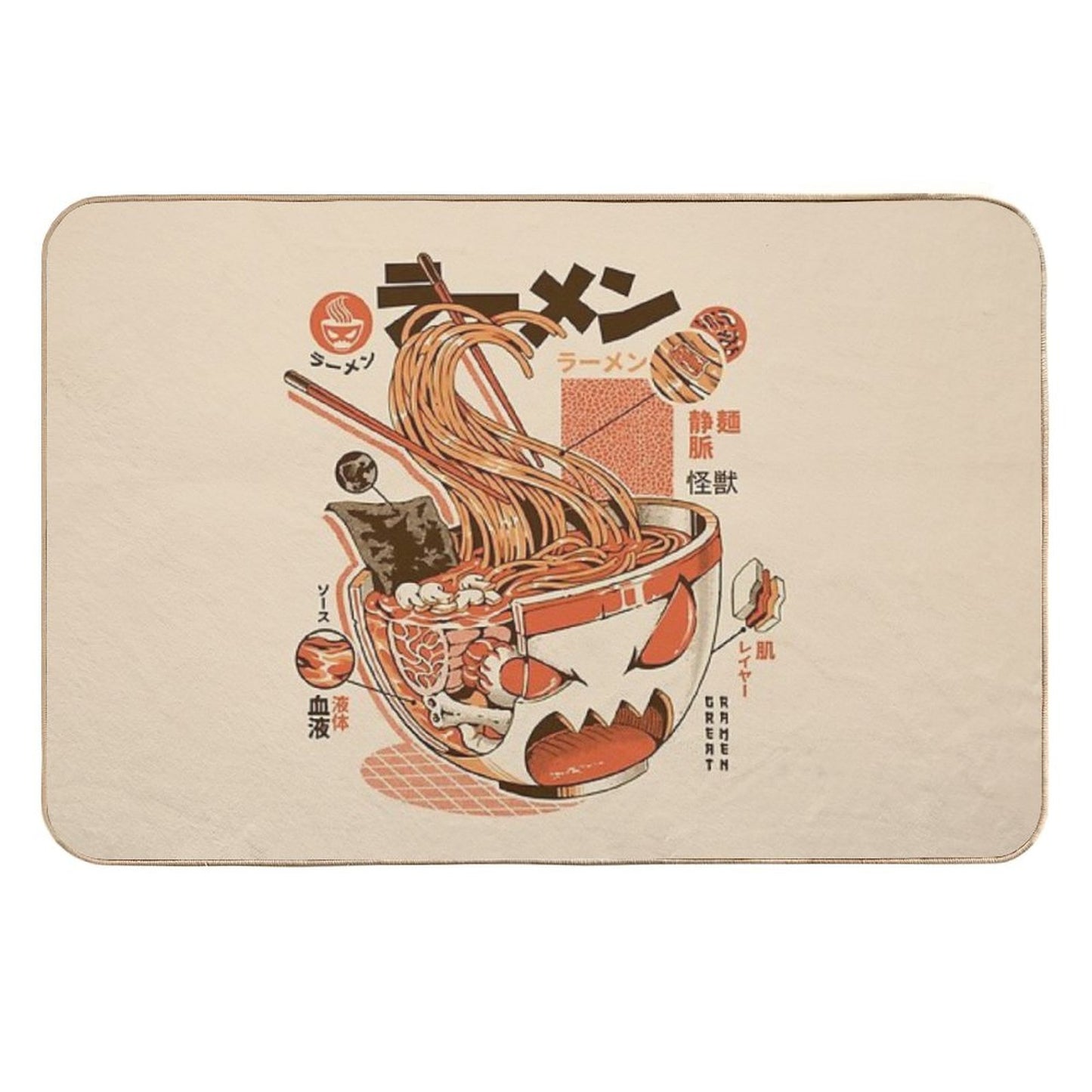 X-ray Great Ramen! Odorless Bath Mat