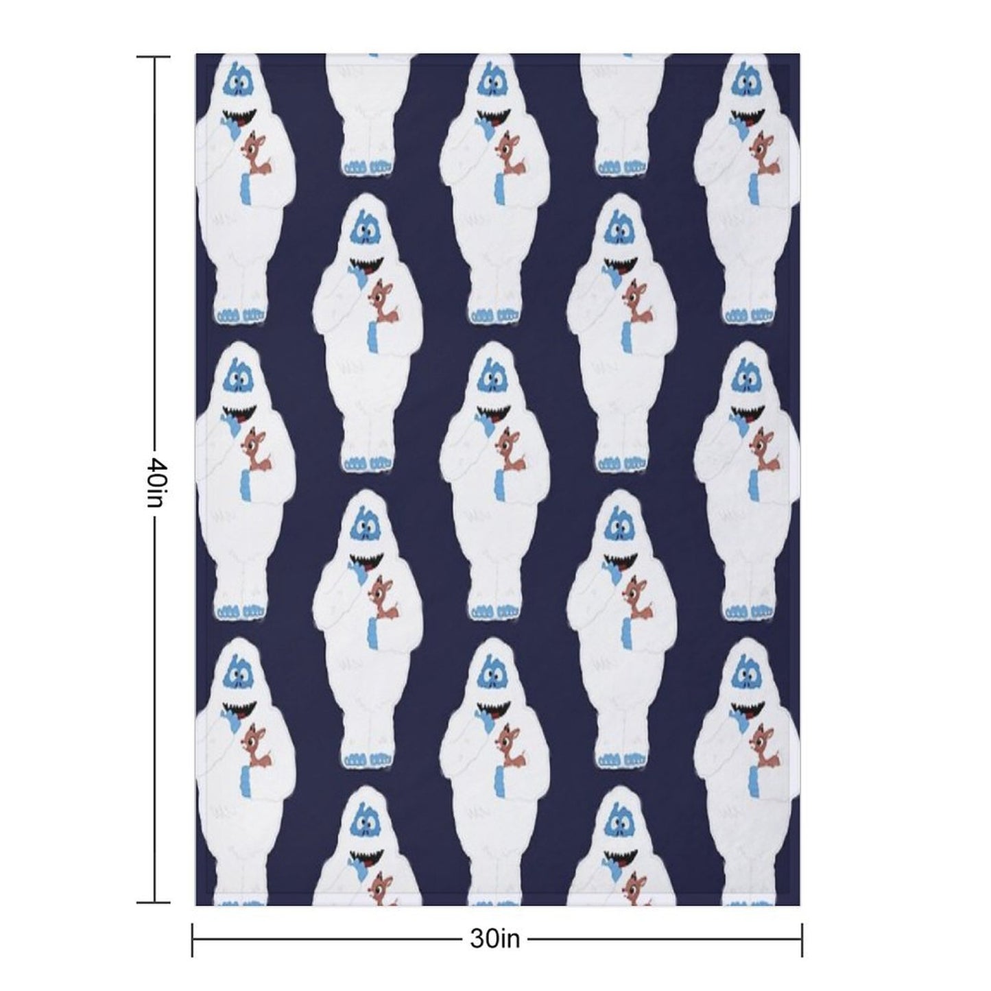 Classic Christmas Abominable Snowman with Rudolph © GraphicLoveShop Throw Blanket