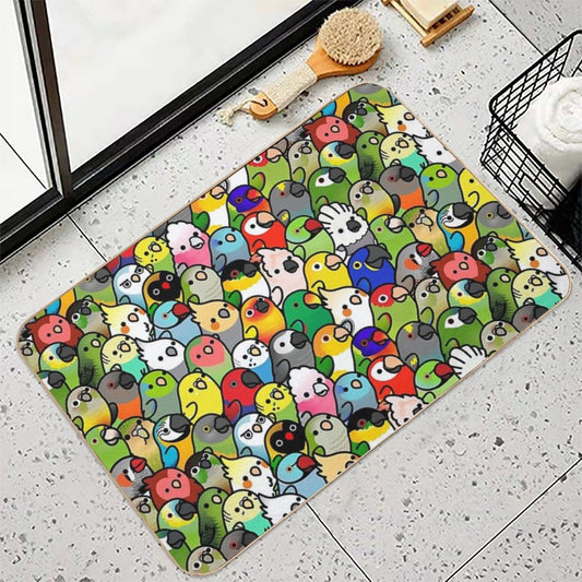 Everybirdy Pattern 2023 Bath Mat