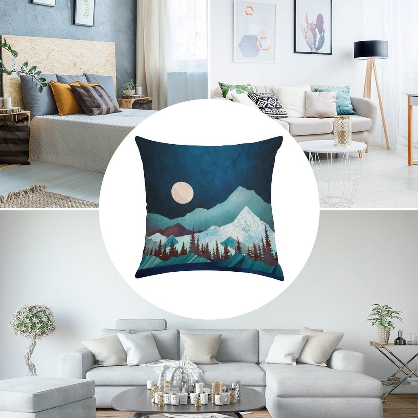 Moon Bay Linen Throw Pillow Cover