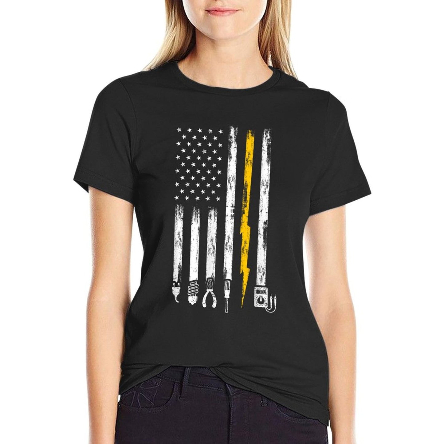 Electrician US Flag Tools for Electricians T-Shirt