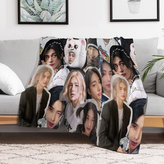 Hyunjin Collage Throw Blanket