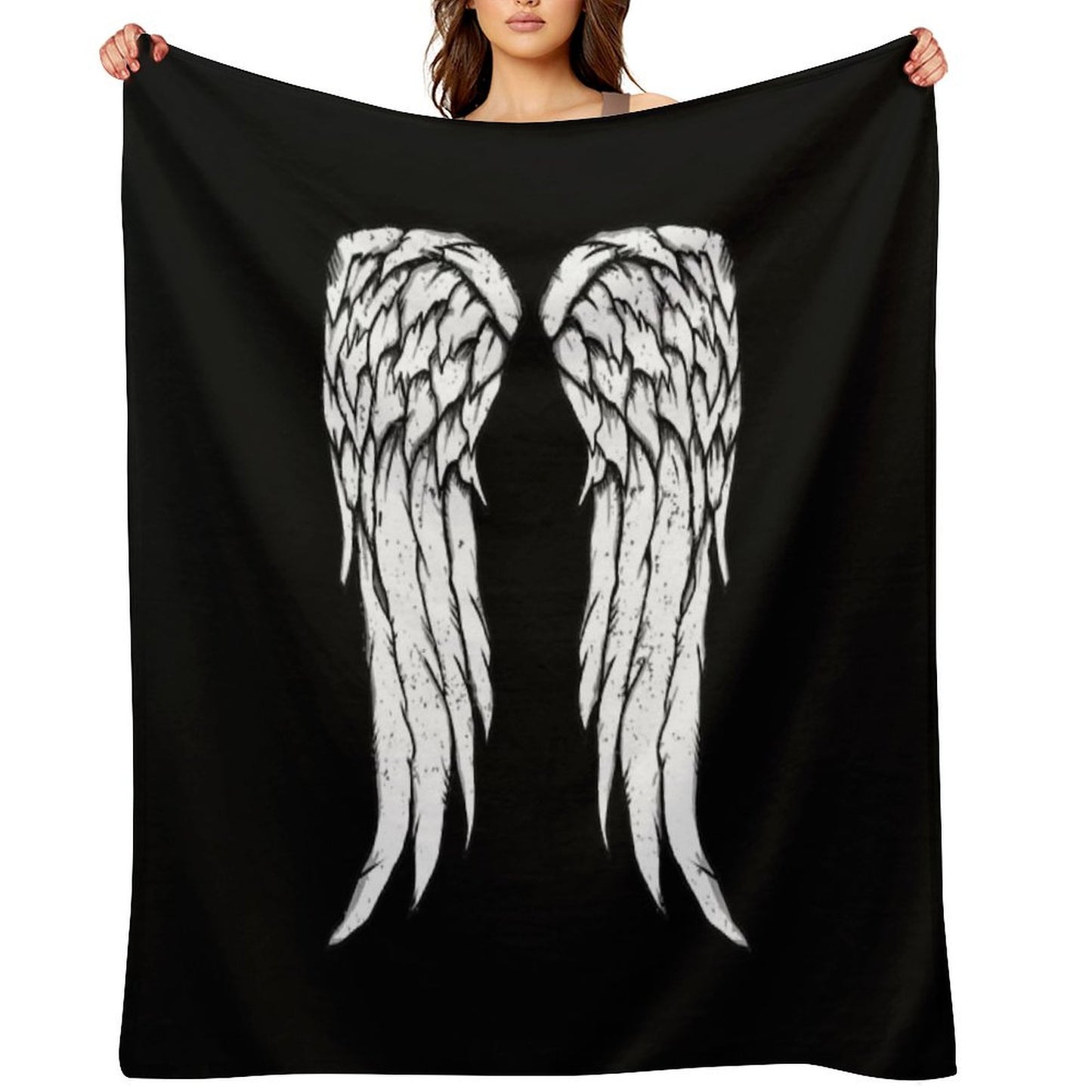 Daryl Dixon Wings - Zombie Throw Blanket