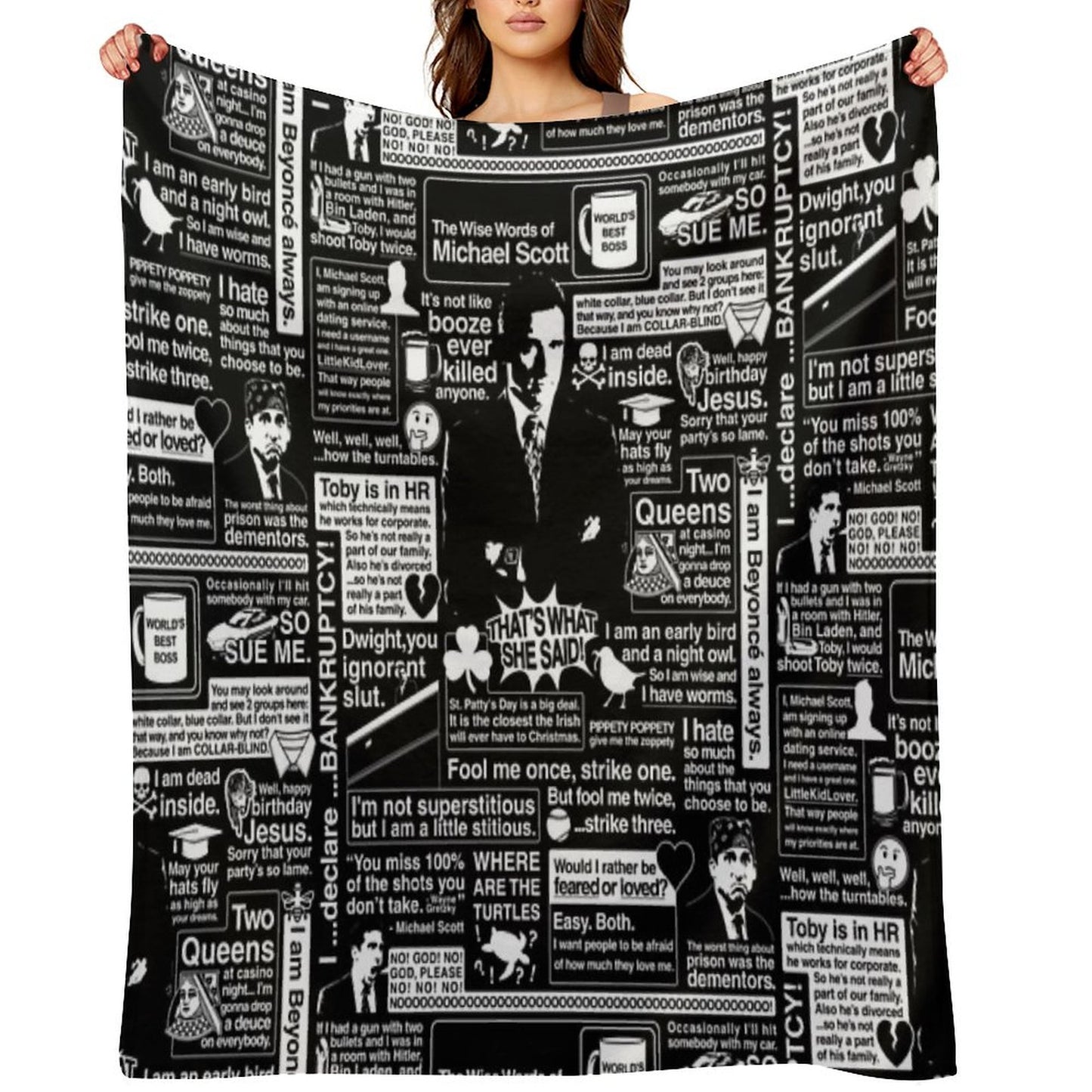 The Wise Words of Michael Scott Throw Blanket