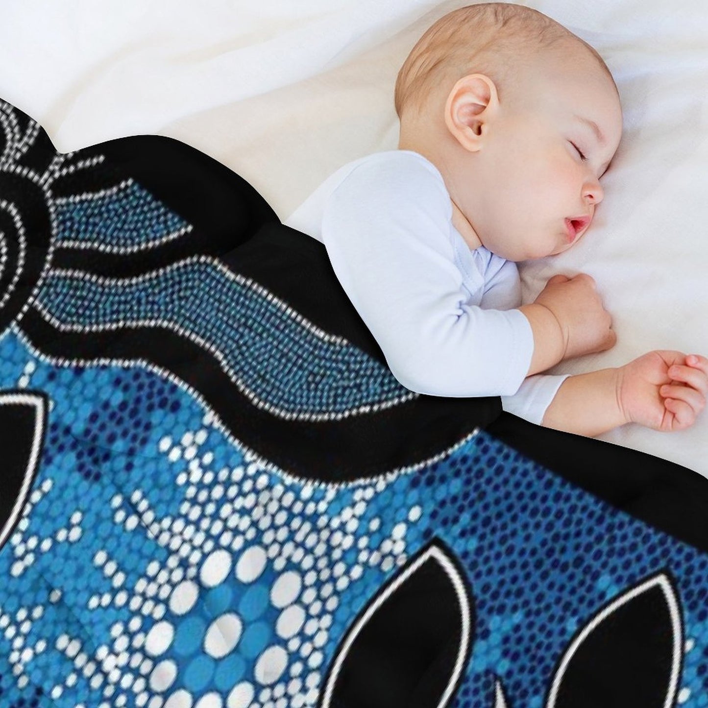 Authentic Aboriginal Art - Sea Turtles Throw Blanket