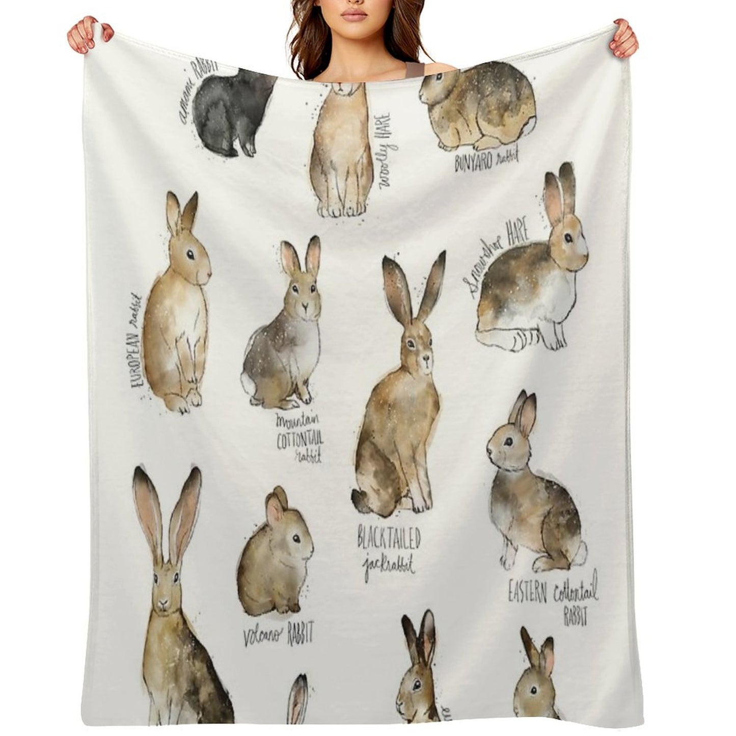 Rabbits & Hares Throw Blanket