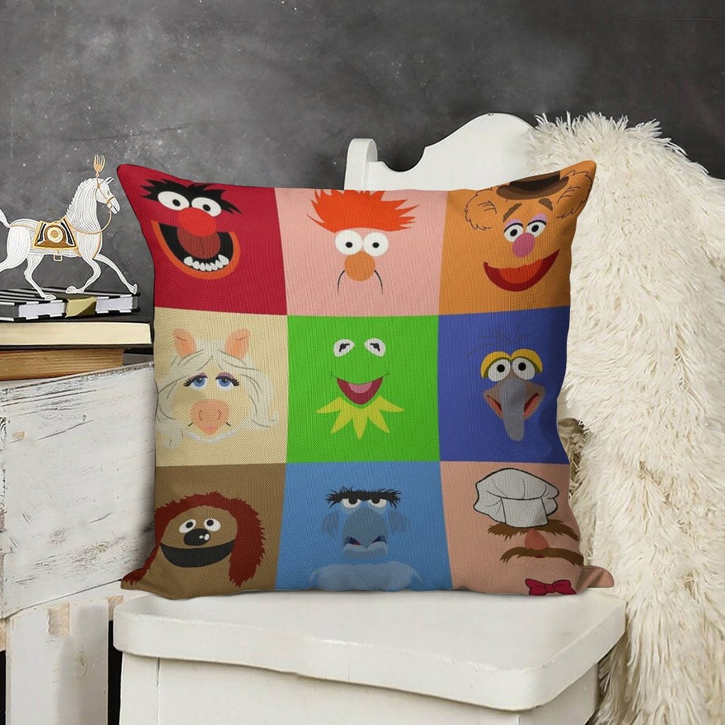 Muppets Linen Throw Pillow Cover