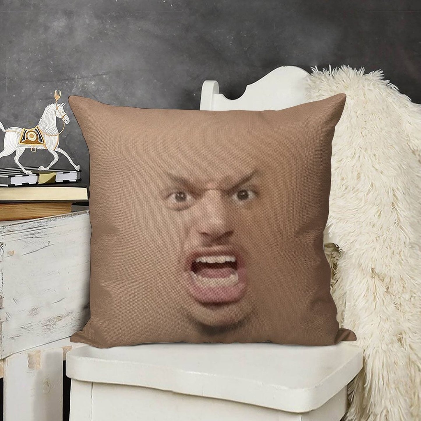 Eric Andre Yelling Linen Throw Pillow Cover