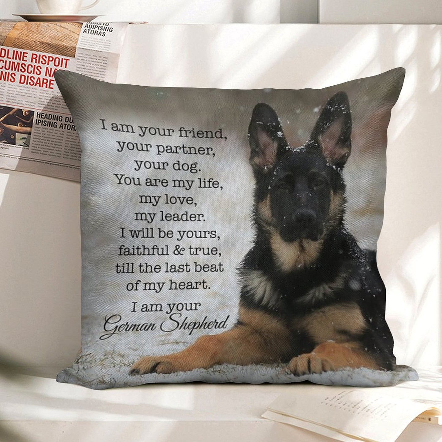 I Am Your German Shepherd Linen Throw Pillow Cover