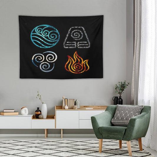 Avatar The Last Airbender Element Symbols Tapestry