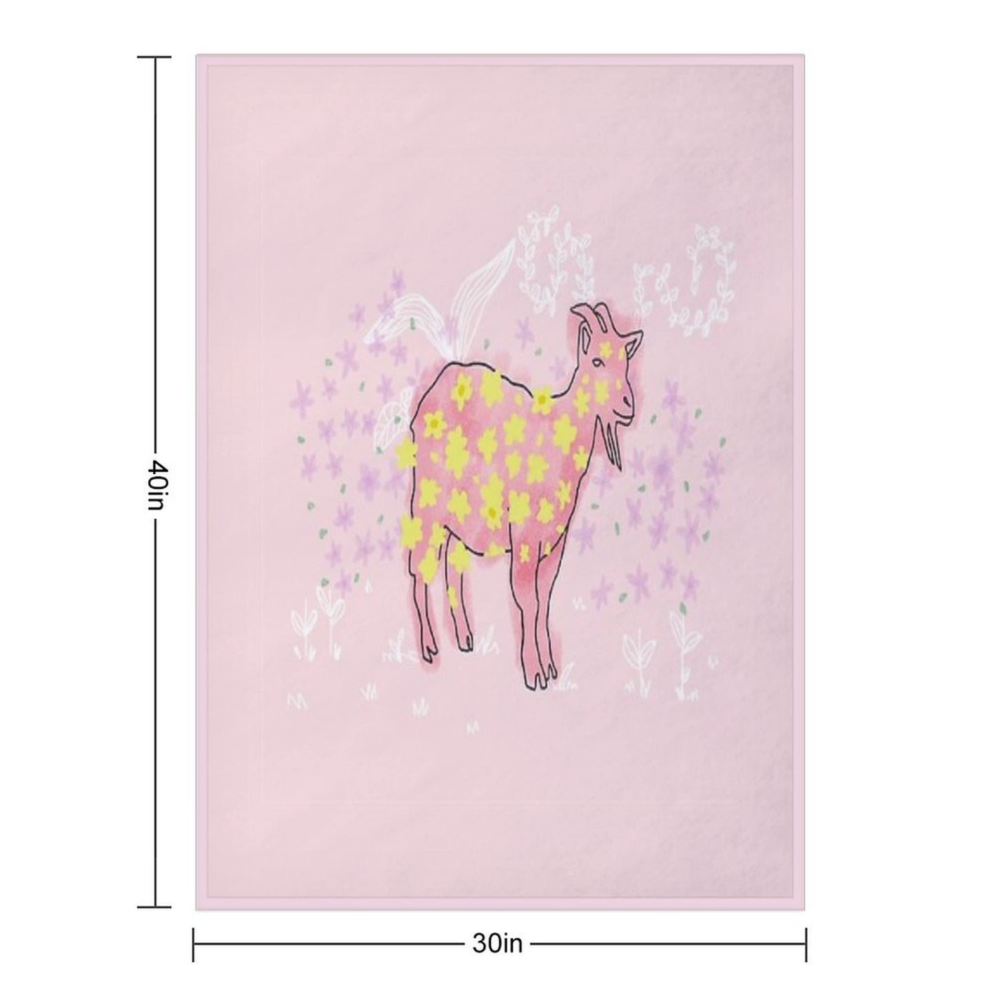 Goat Rolled on Flower Garden Throw Blanket