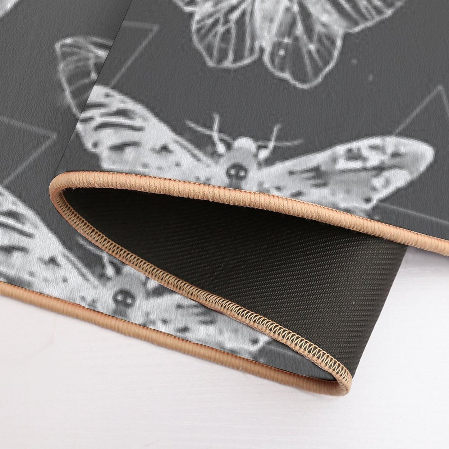 Geometric Moths - Inverted Easy To Clean Bath Mat