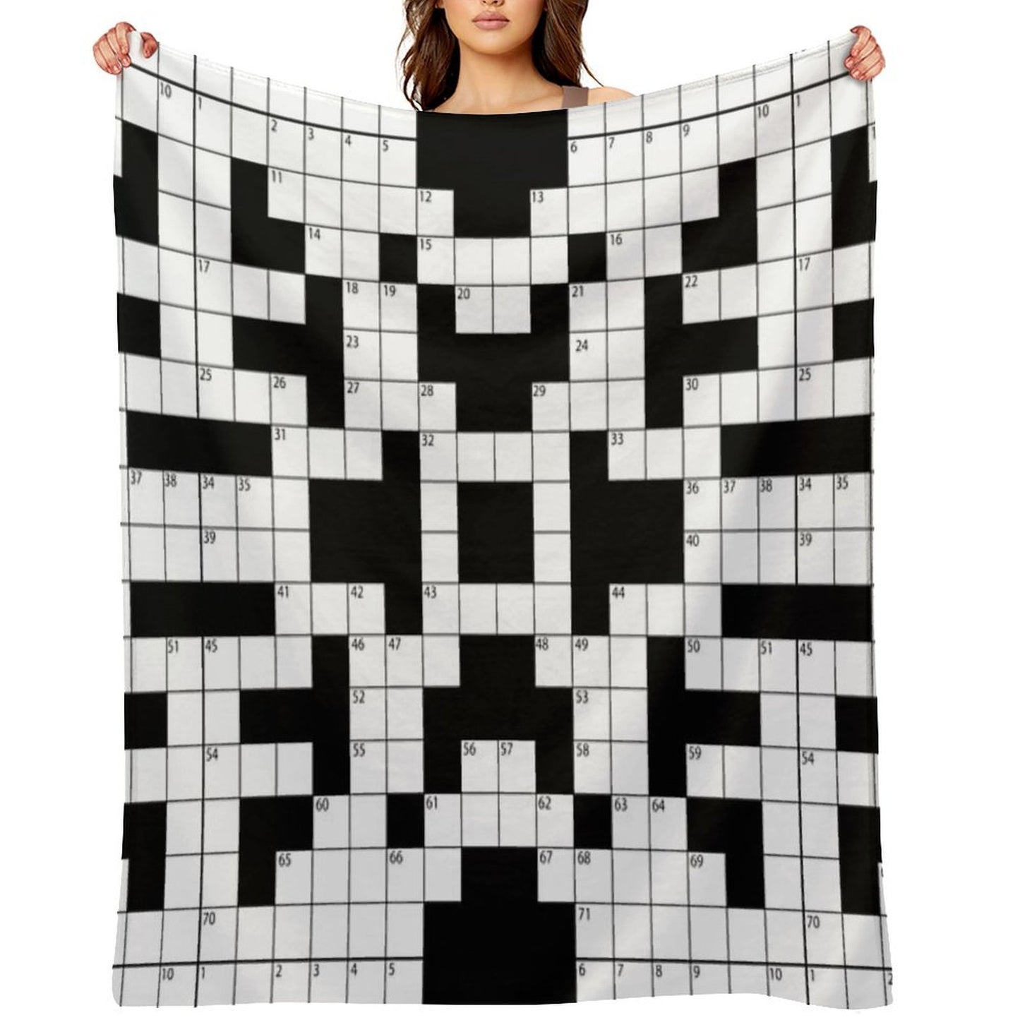 Cool Crossword Pattern Throw Blanket