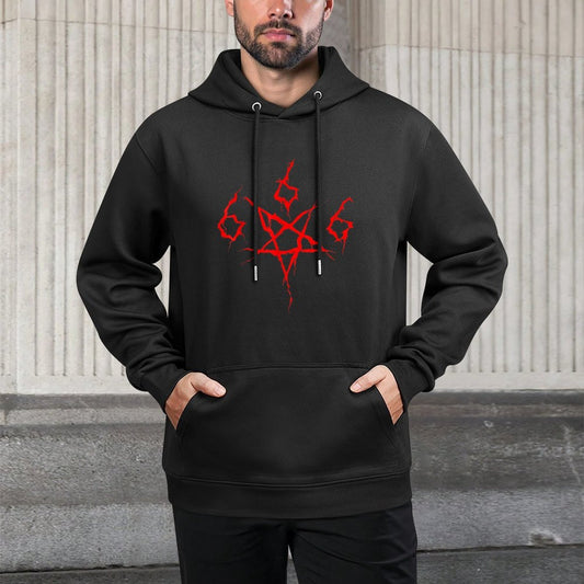 Devil Satan Satanic 666 Pentagram Occult Horror Halloween Kangaroo Pocket Hoodie