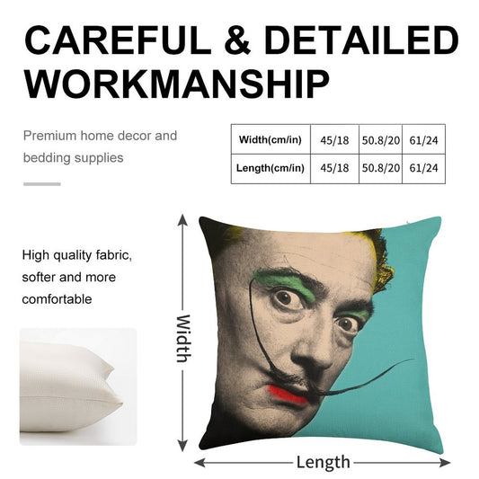 Salvador Dali Linen Throw Pillow Cover
