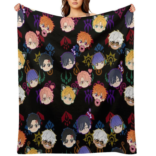 Obey Me - Demon Brothers Pattern Throw Blanket