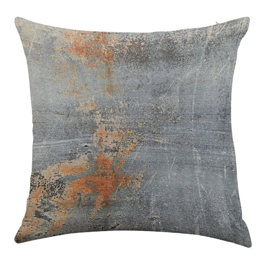 Burn Blue Rust - Alternative II Linen Throw Pillow Cover