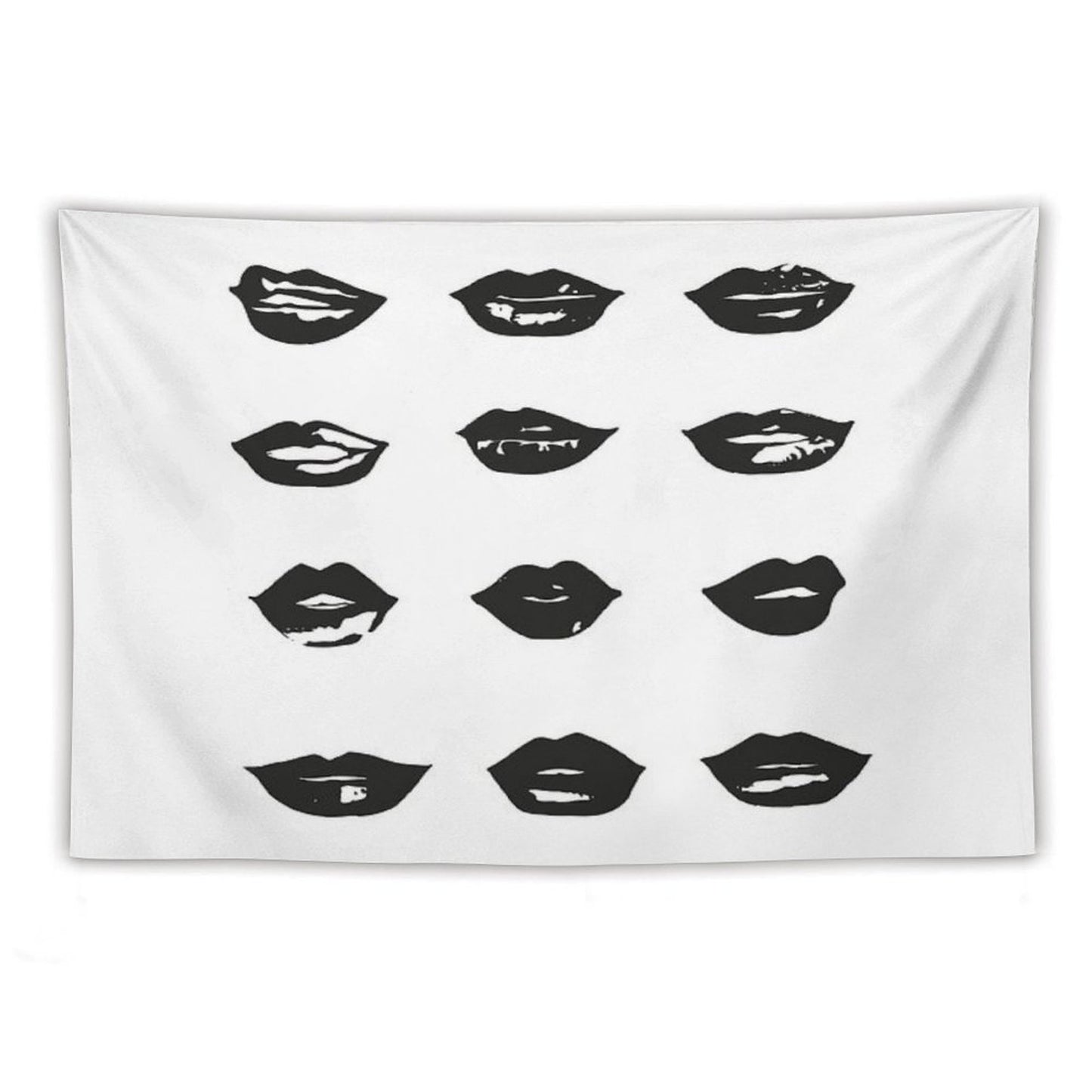 Kiss Kiss in Black And White Tapestry