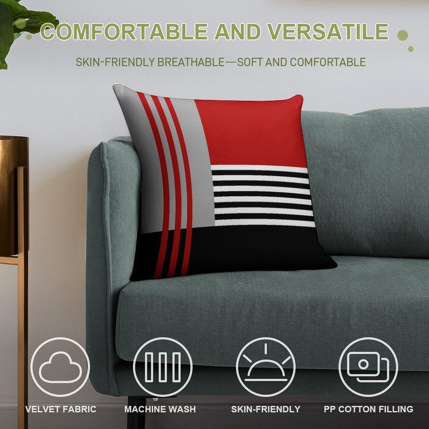 Colorful Geometry Soft Easy Maintenance Throw Pillow
