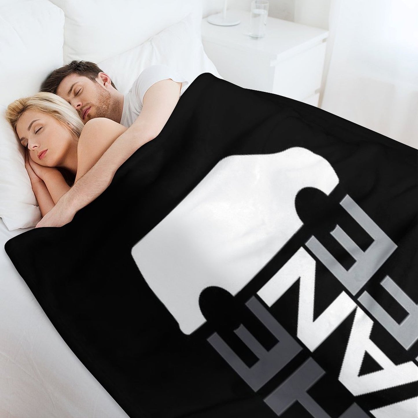 The Van Life Logo Greyscale Throw Blanket