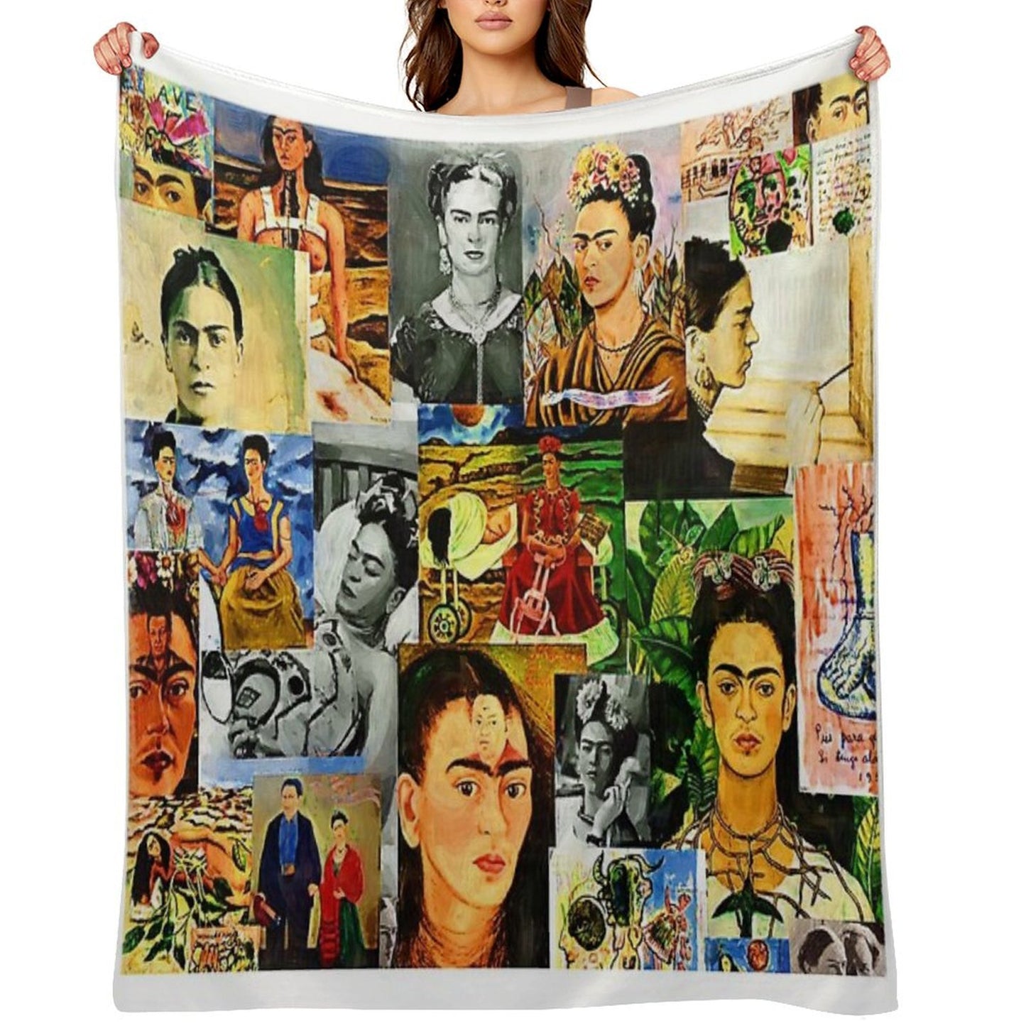 Frida Collage Throw Blanket