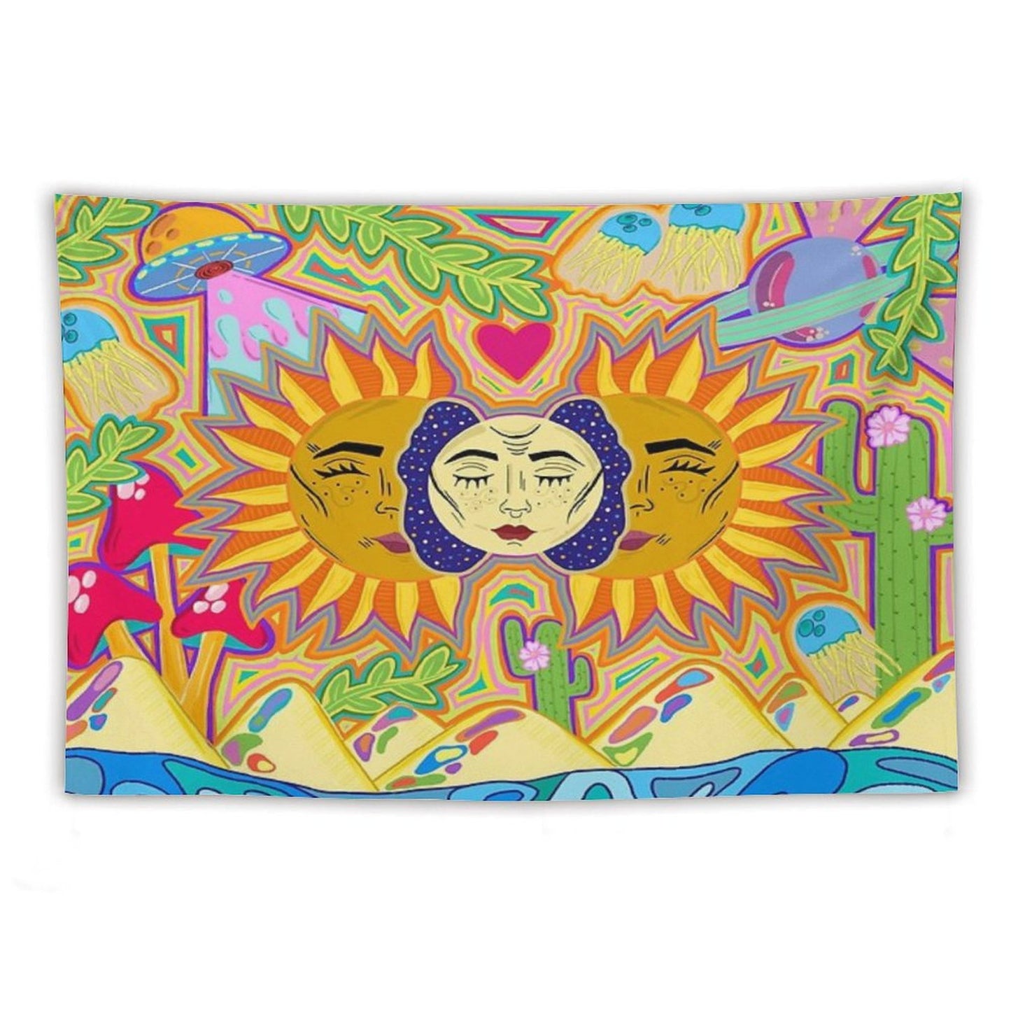 Sun And Moon Design Tapestry
