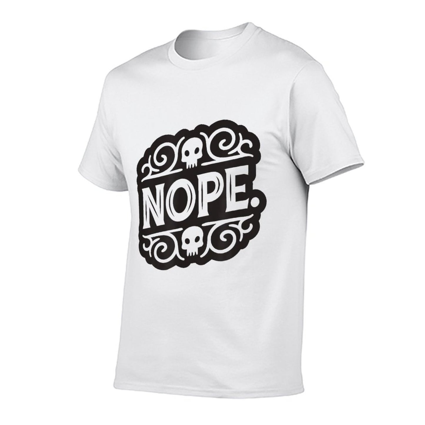 Nope Ribbed Collar T-Shirt