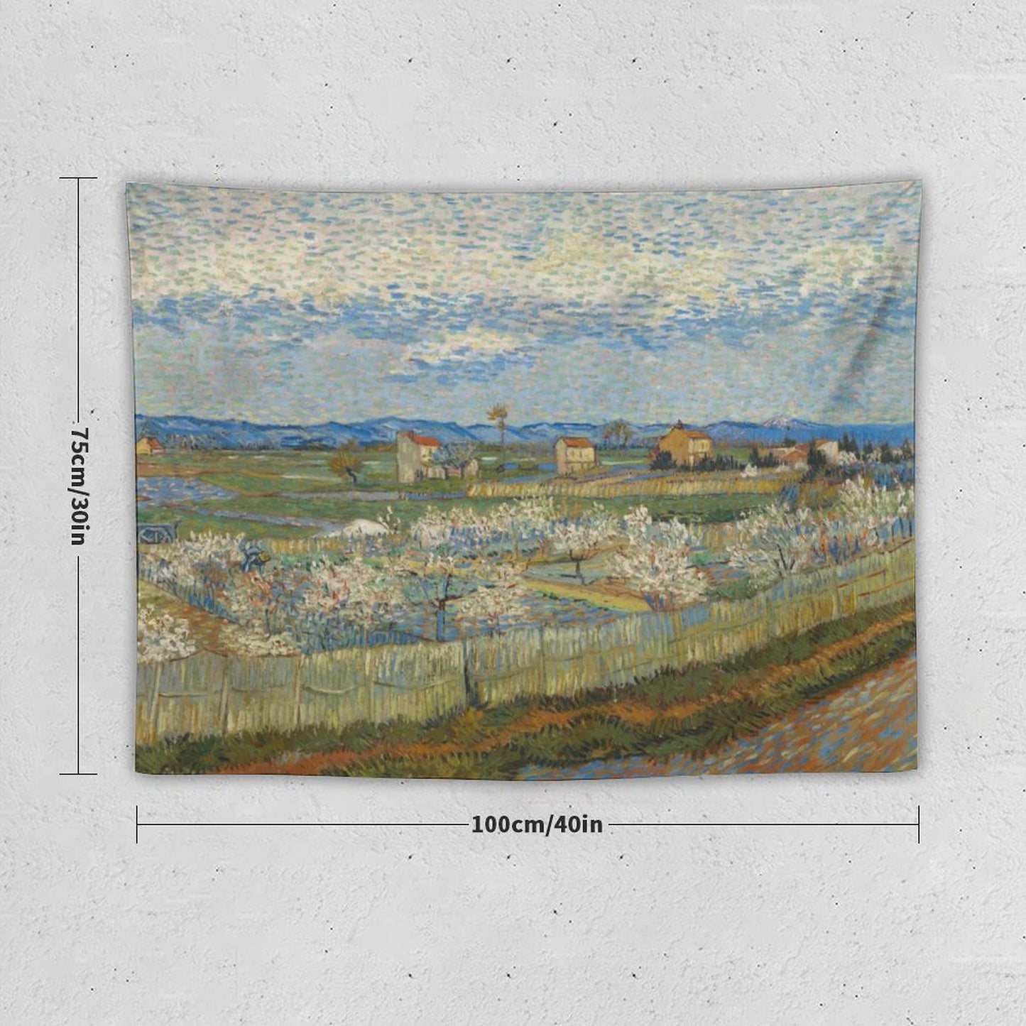 Van Gogh’s Peach Trees in Blossom Tapestry