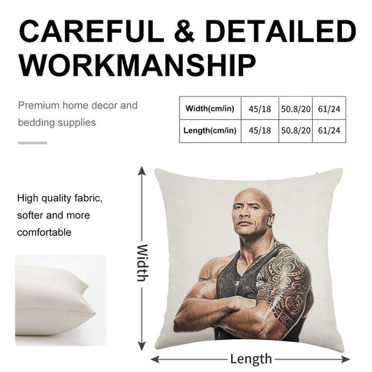 CAN YOU SMELL WHAT THE ROCK IS COOKING Linen Throw Pillow Cover