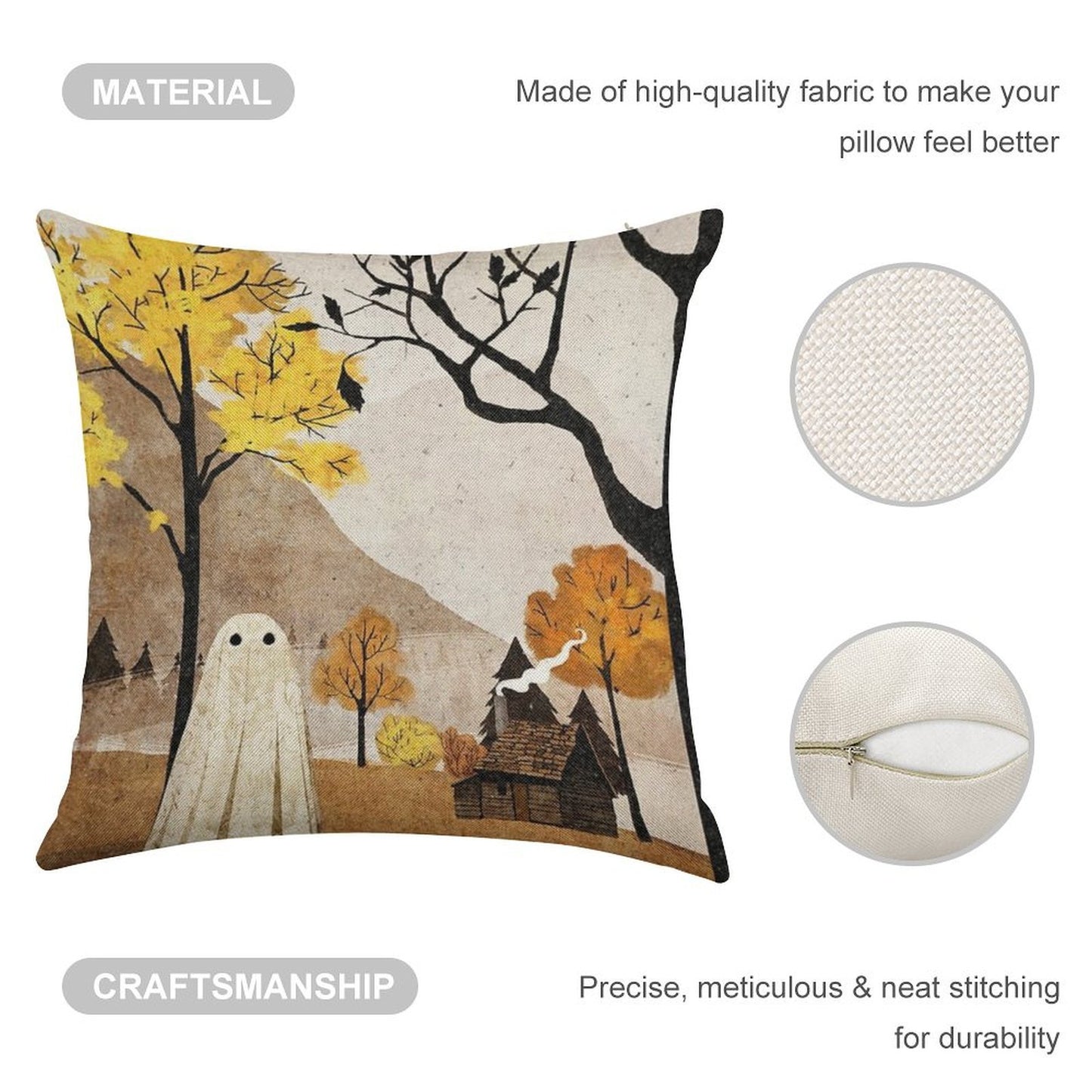 Walter in Autumn Linen Throw Pillow Cover
