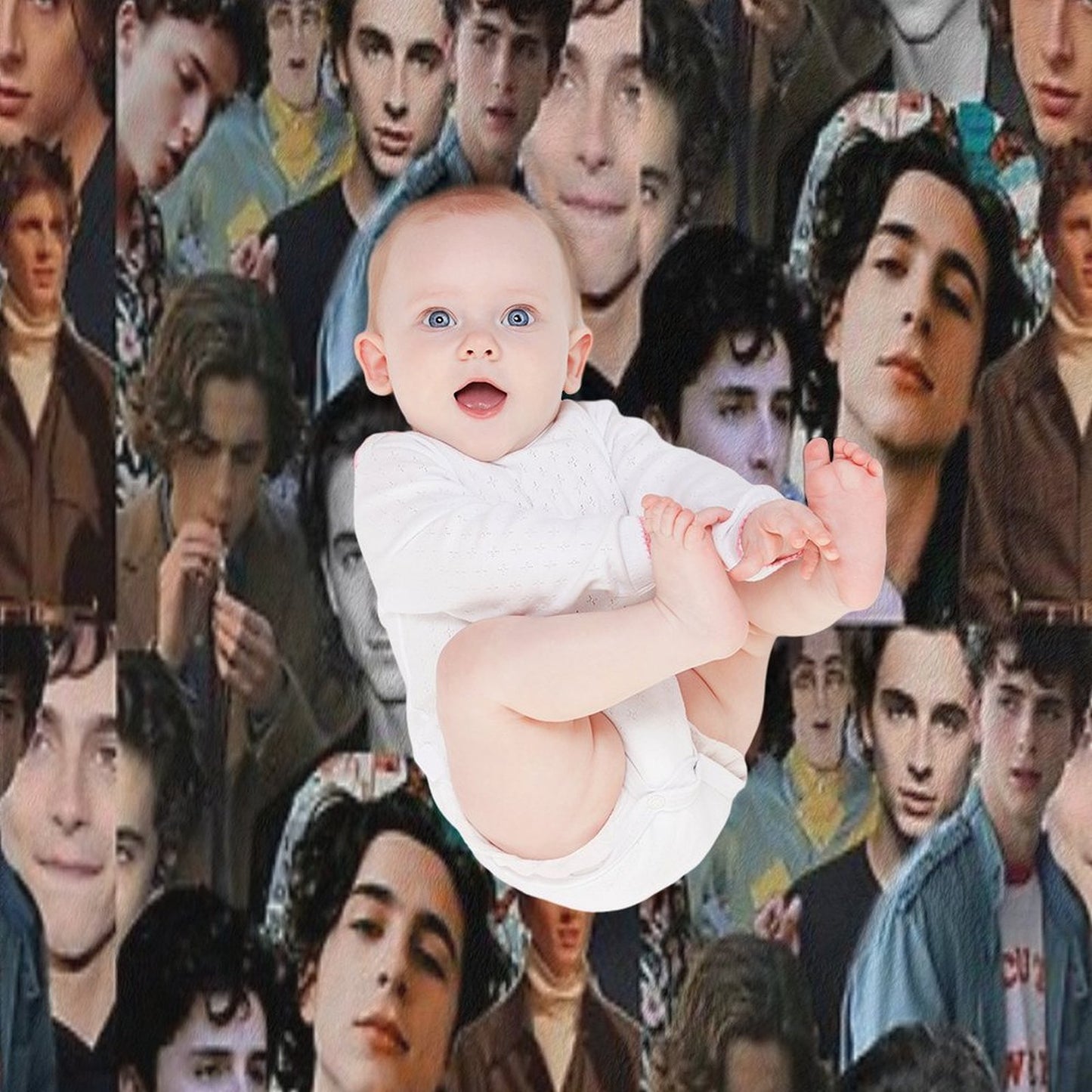 Timothee Chalamet Collage Design Throw Blanket