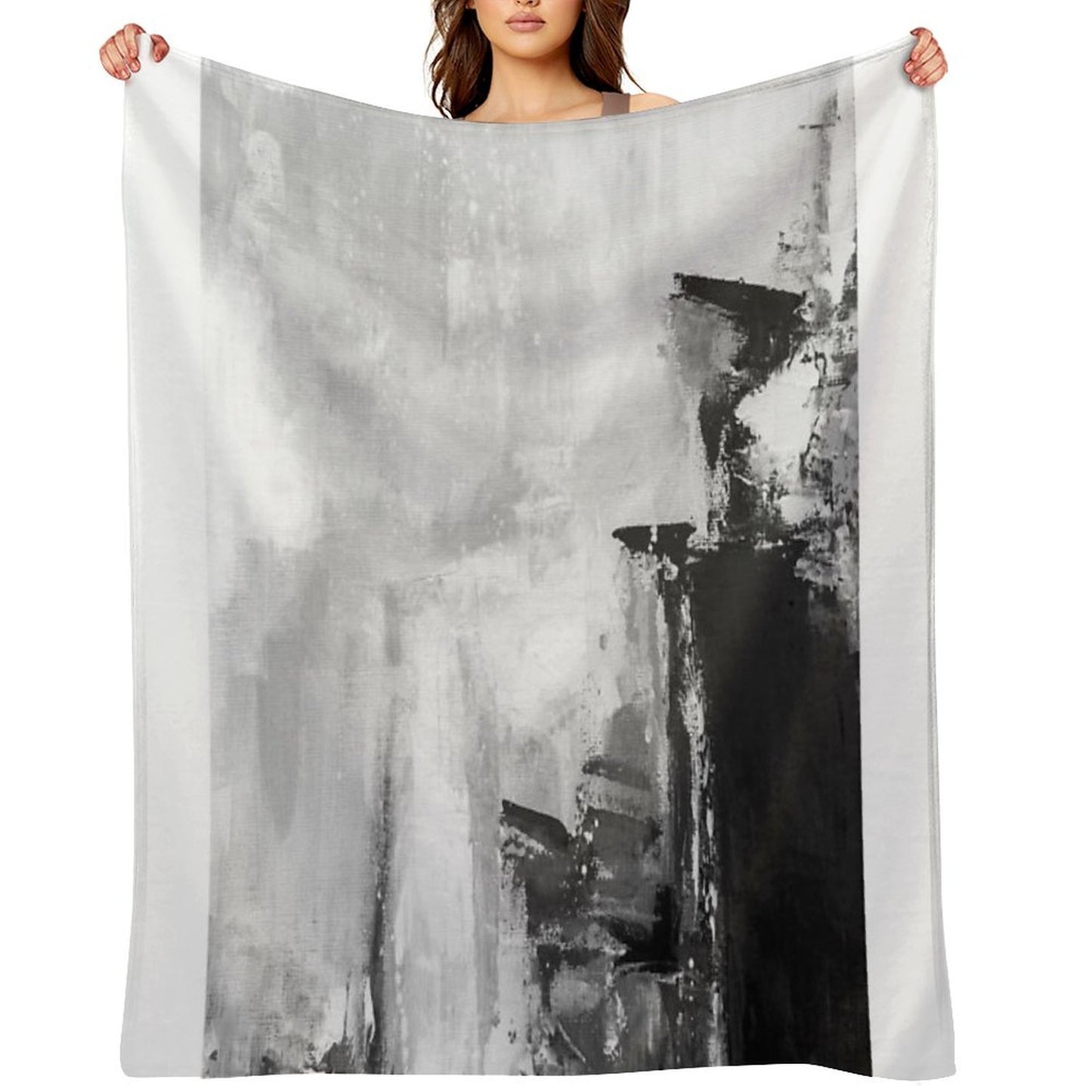 Gray Abstract Throw Blanket