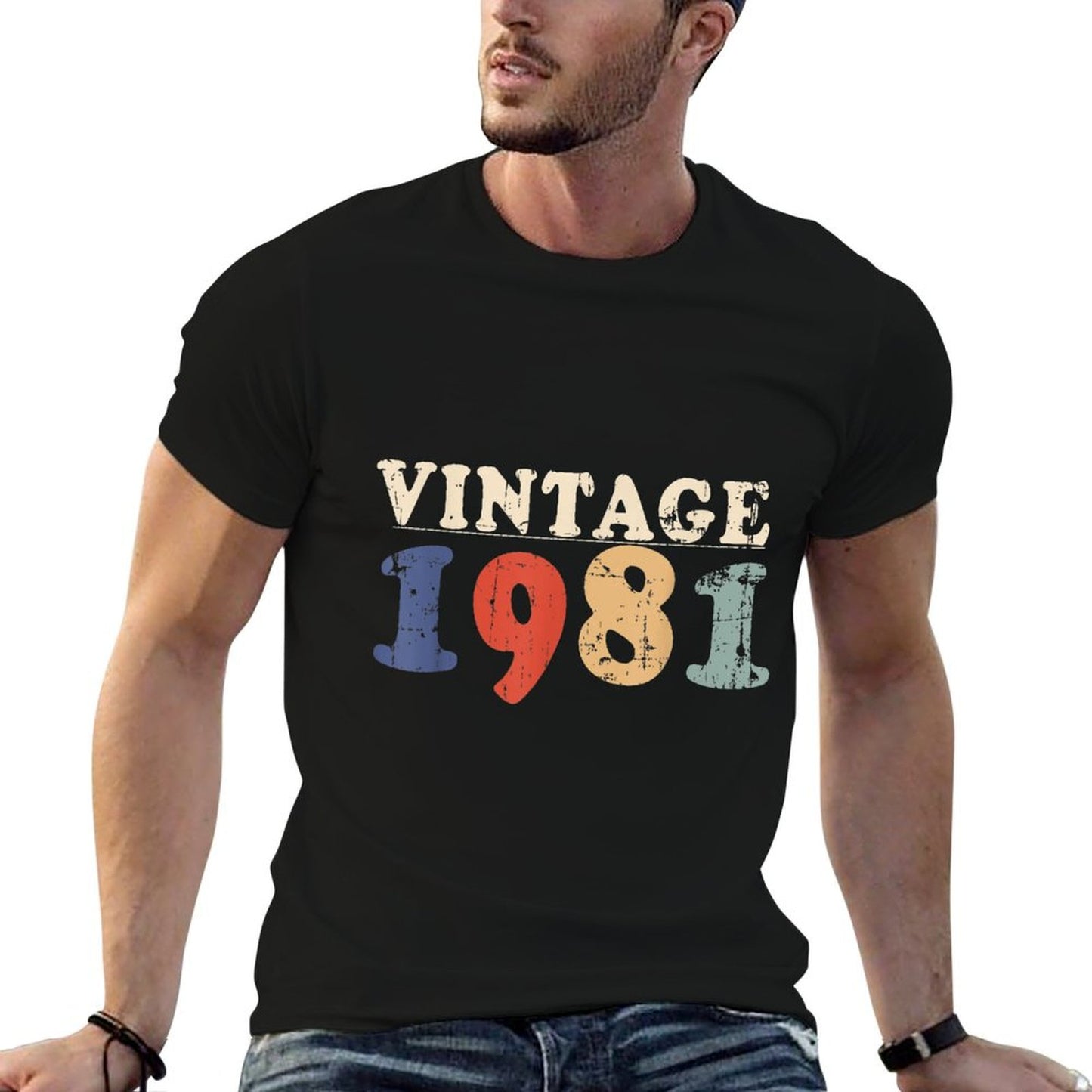1981 40th Birthday Gift Vintage Retro Men Women 40 Years Old Durable T-Shirt