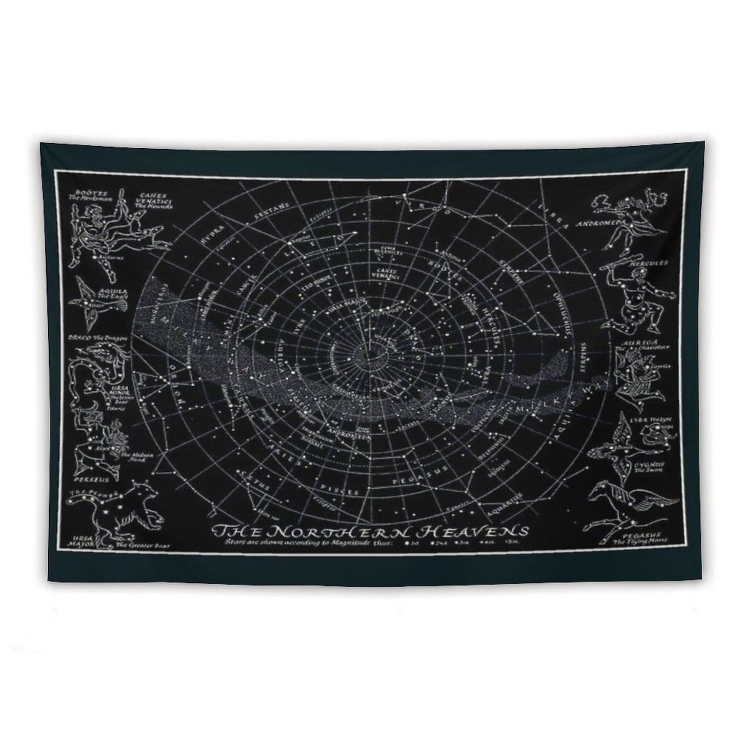 THE NORTHERN HEAVENS Vintage Star Map Print Tapestry