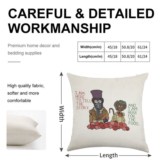 Muppet Christmas Carol - Gonzo And Rizzo Linen Throw Pillow Cover