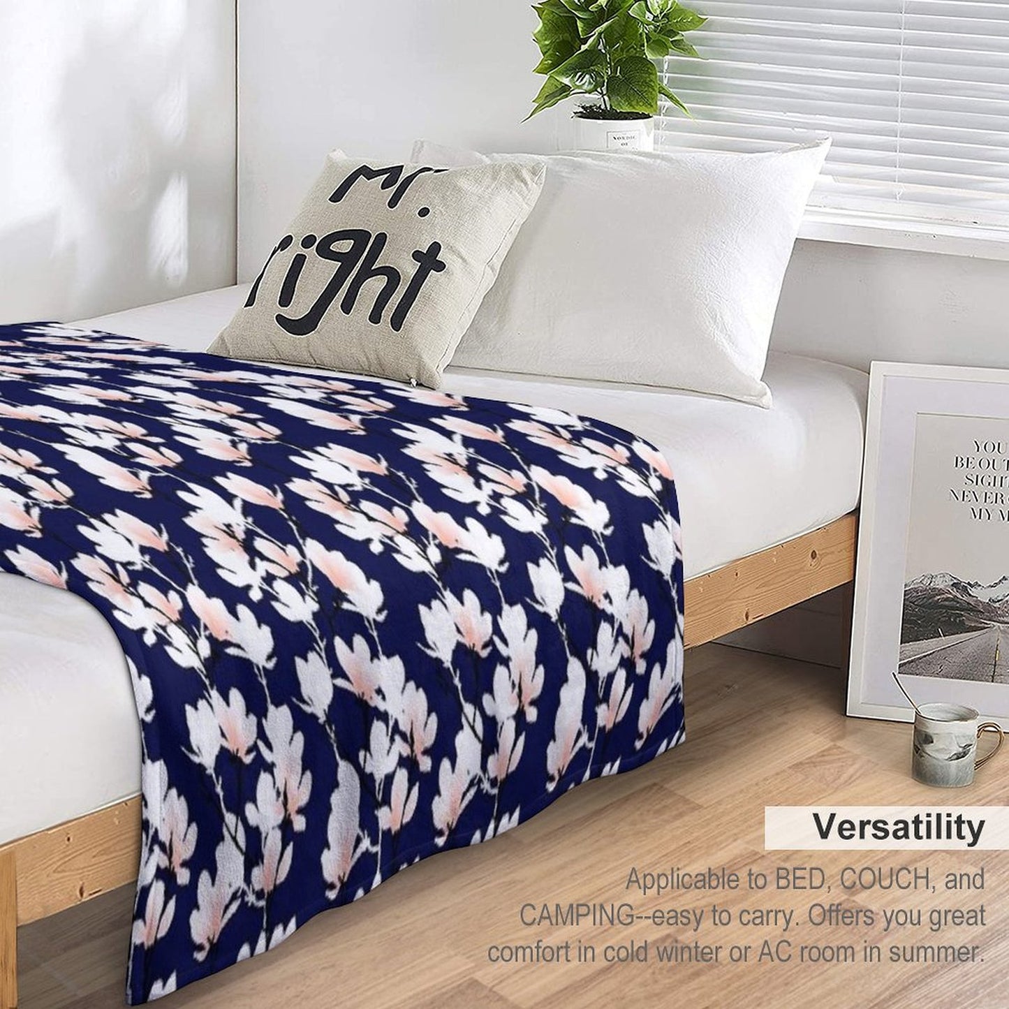 Magnolia Midnight Throw Blanket
