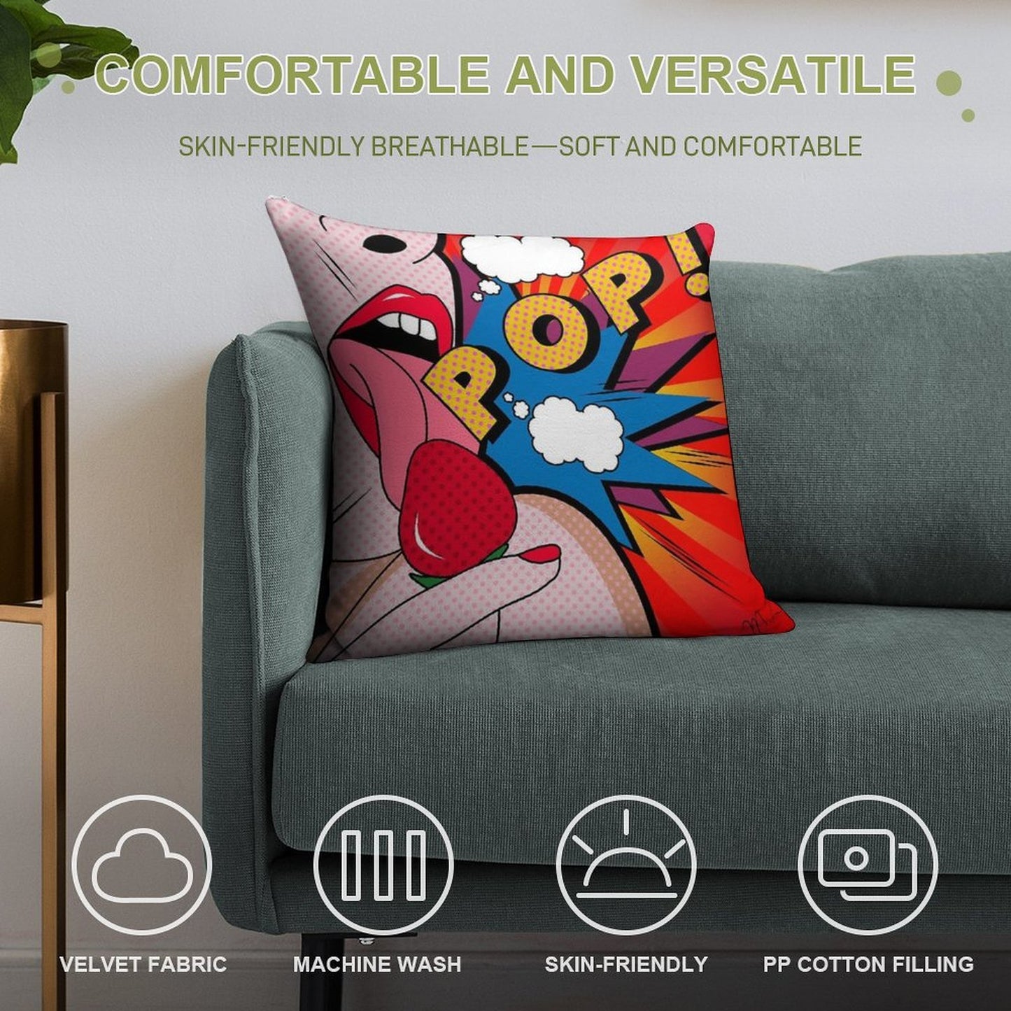 Pop Art Soft Warmth Comfort Throw Pillow
