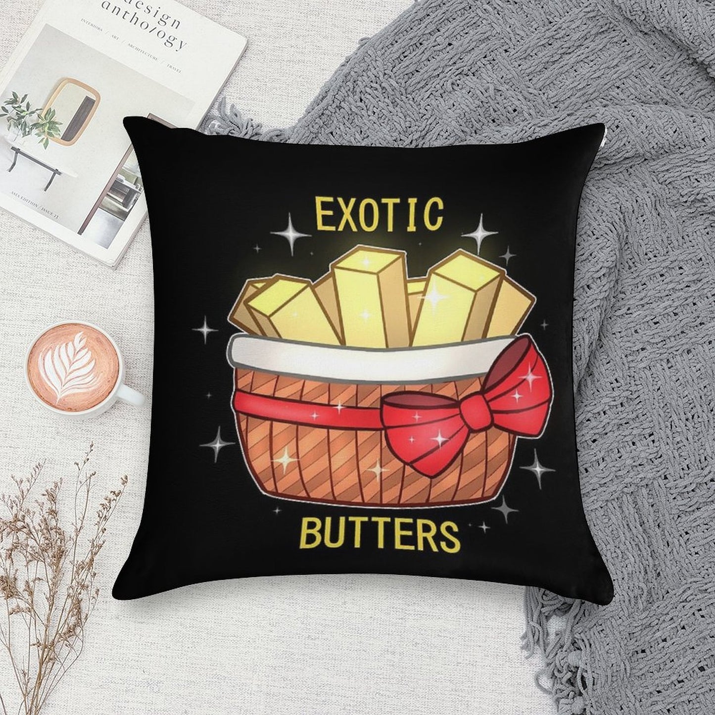 FNAF Exotic Butters Soft Reinforced Edging Throw Pillow
