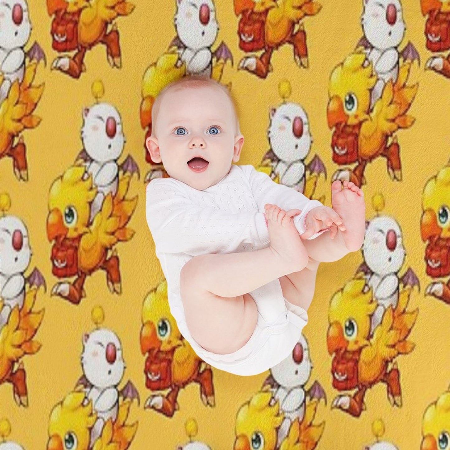 Chocobo & Moogle Final Fantasy Throw Blanket