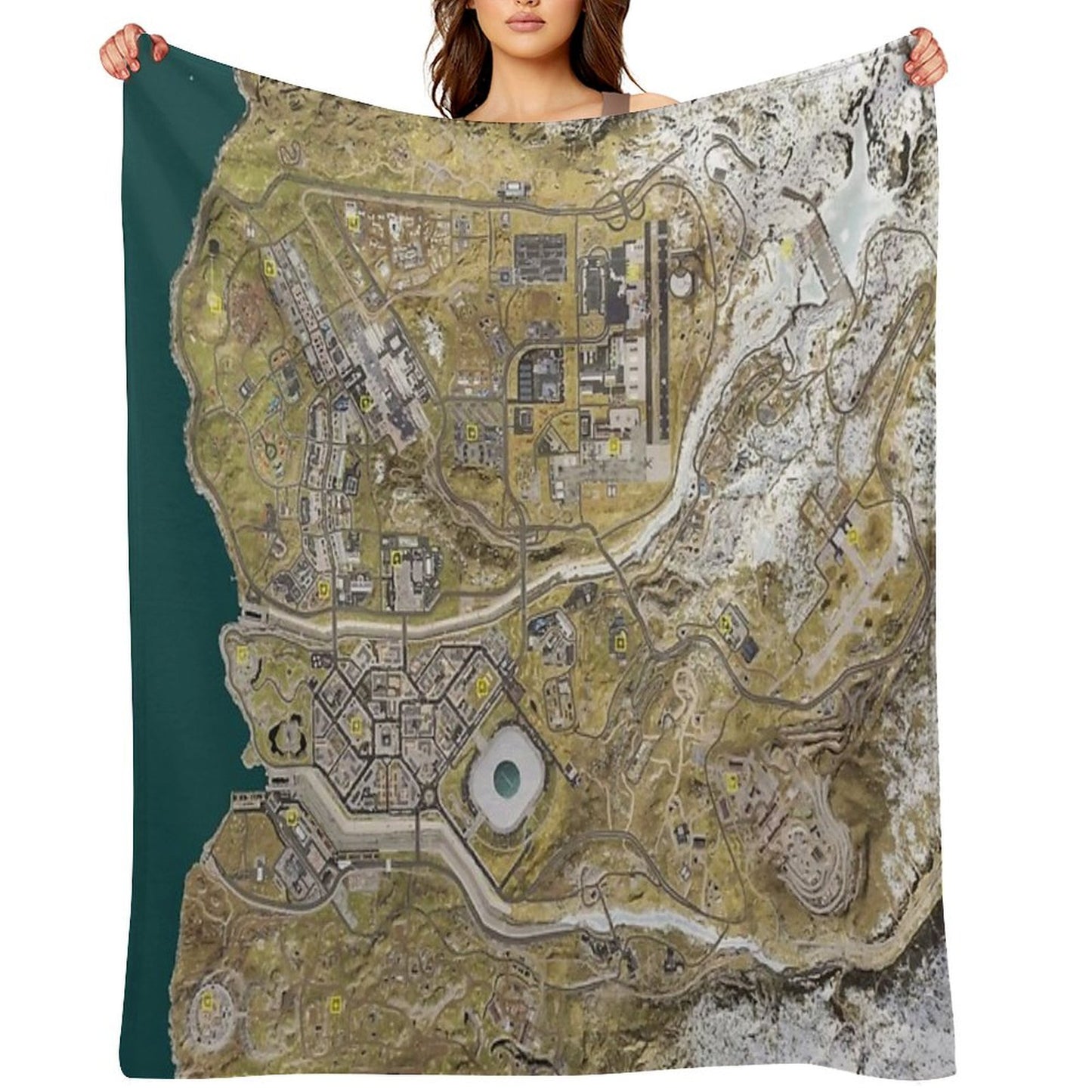 COD WARZONE MAP Throw Blanket