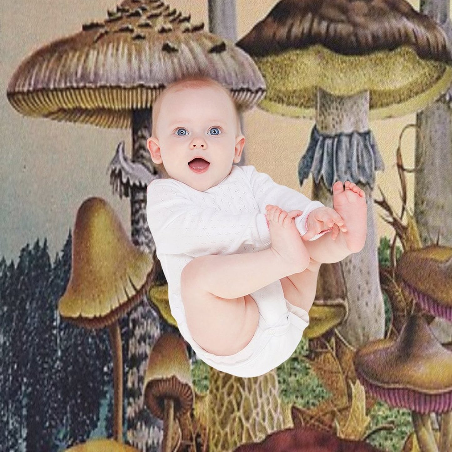 Mushroom Festival Throw Blanket