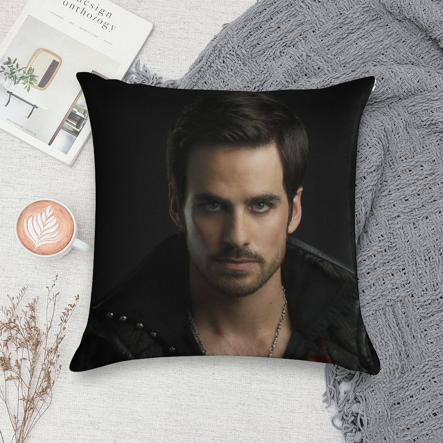 Colin O'Donoghue As Captain Hook Soft Hidden Zipper Throw Pillow